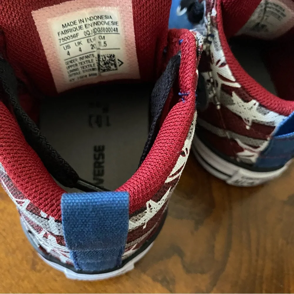 Converse American Flag Infant Size 4 High Top Sneakers